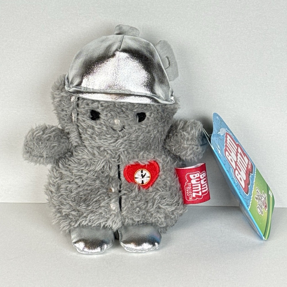 NWT Bum Bumz The Wizard Of Oz Plush Tin Man Heart Silver Small Jazwares #442